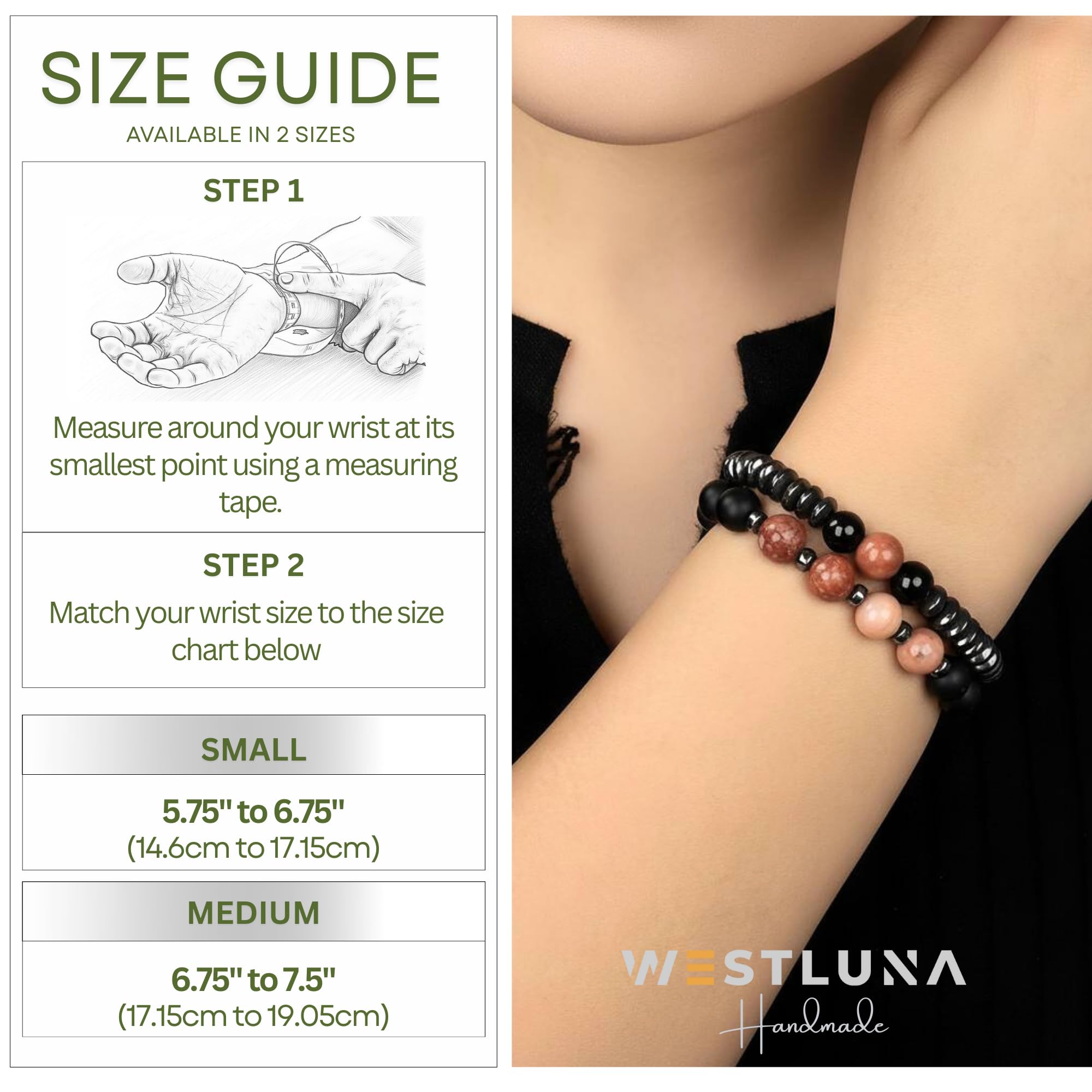WestLuna pink aventurine accent bead adds subtle color and balance.