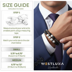 WestLuna unisex adjustable beaded bracelet with sleek minimalist design.