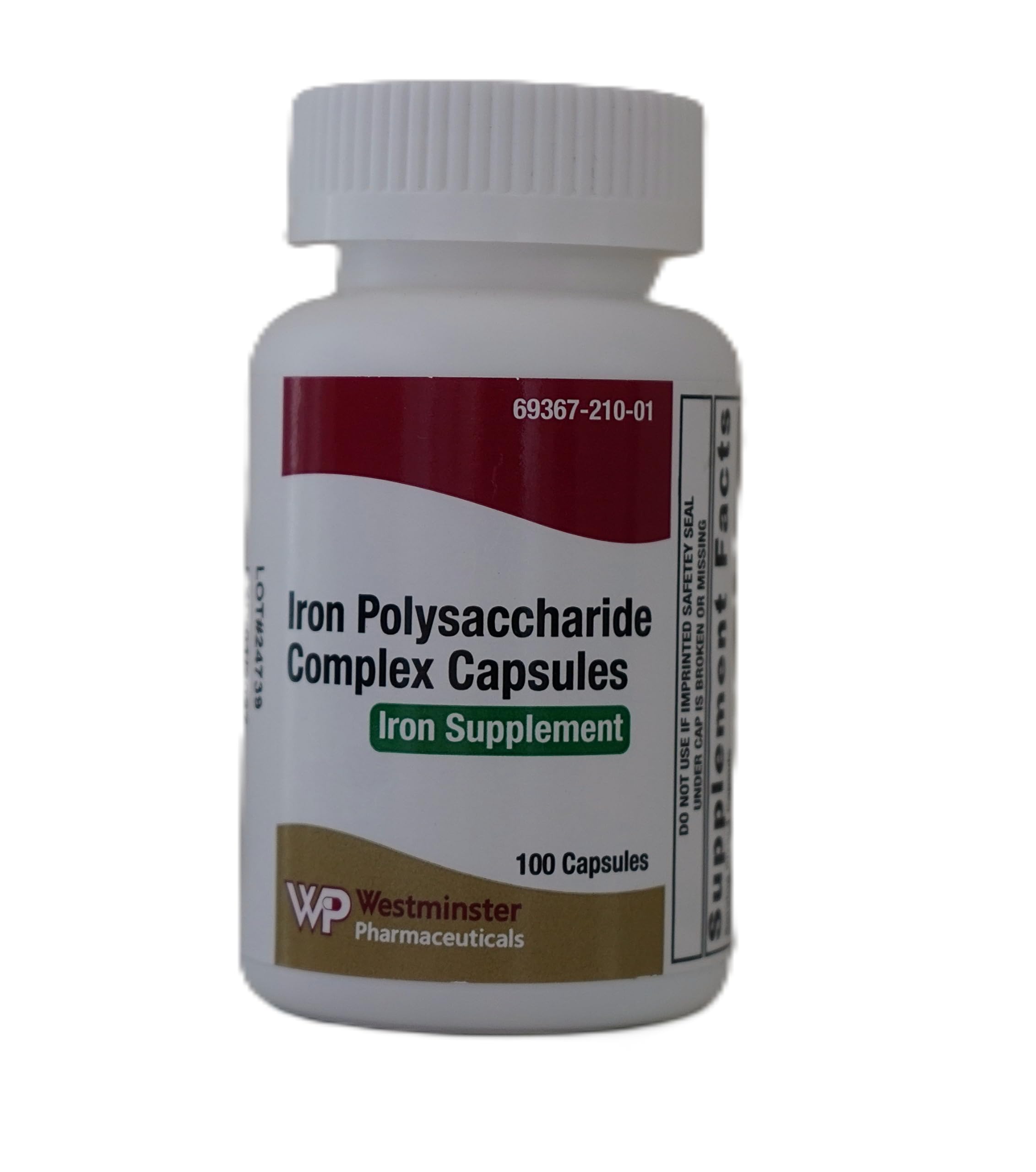 Westminster Iron Polysaccharide Complex dosage instructions aiding correct daily intake.