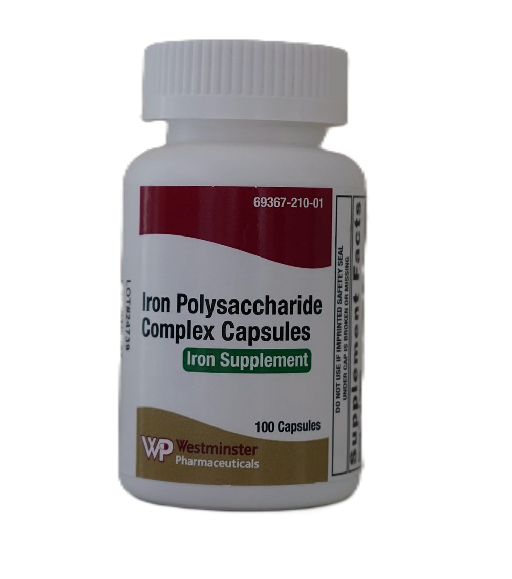 Westminster Iron Polysaccharide Complex dosage instructions aiding correct daily intake.