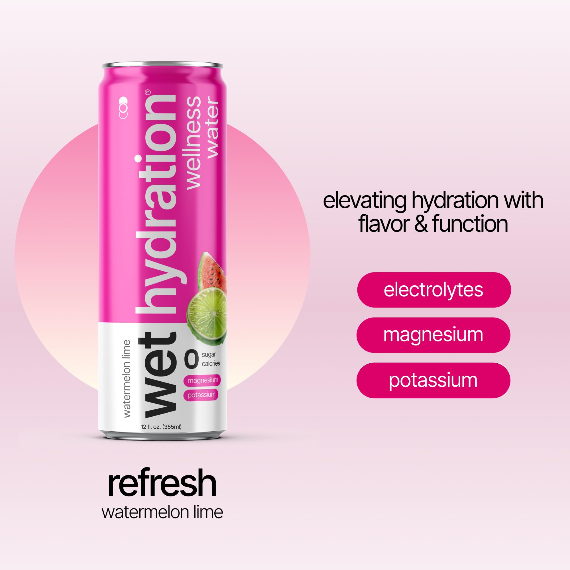 Wet Hydration bottle with twist-off cap ready for quick hydration.