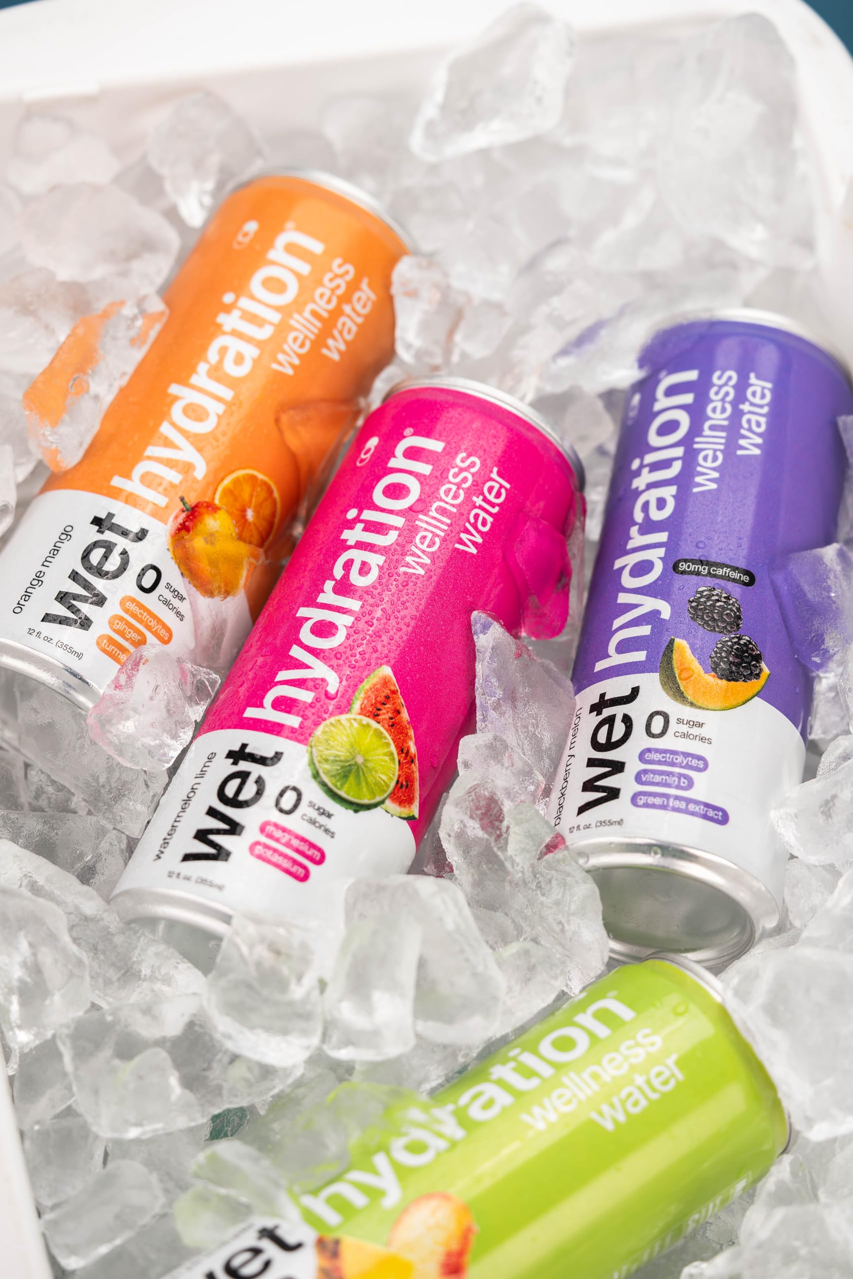 Wet Hydration electrolyte icons indicate balanced hydration support for activity.