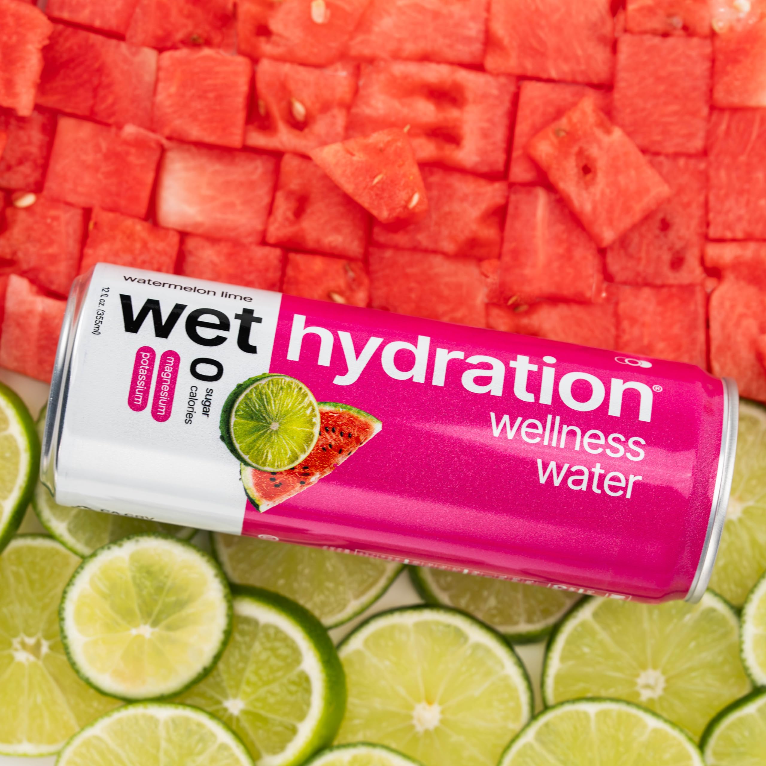 Wet Hydration ingredients panel emphasizes natural flavors and no artificial additives.