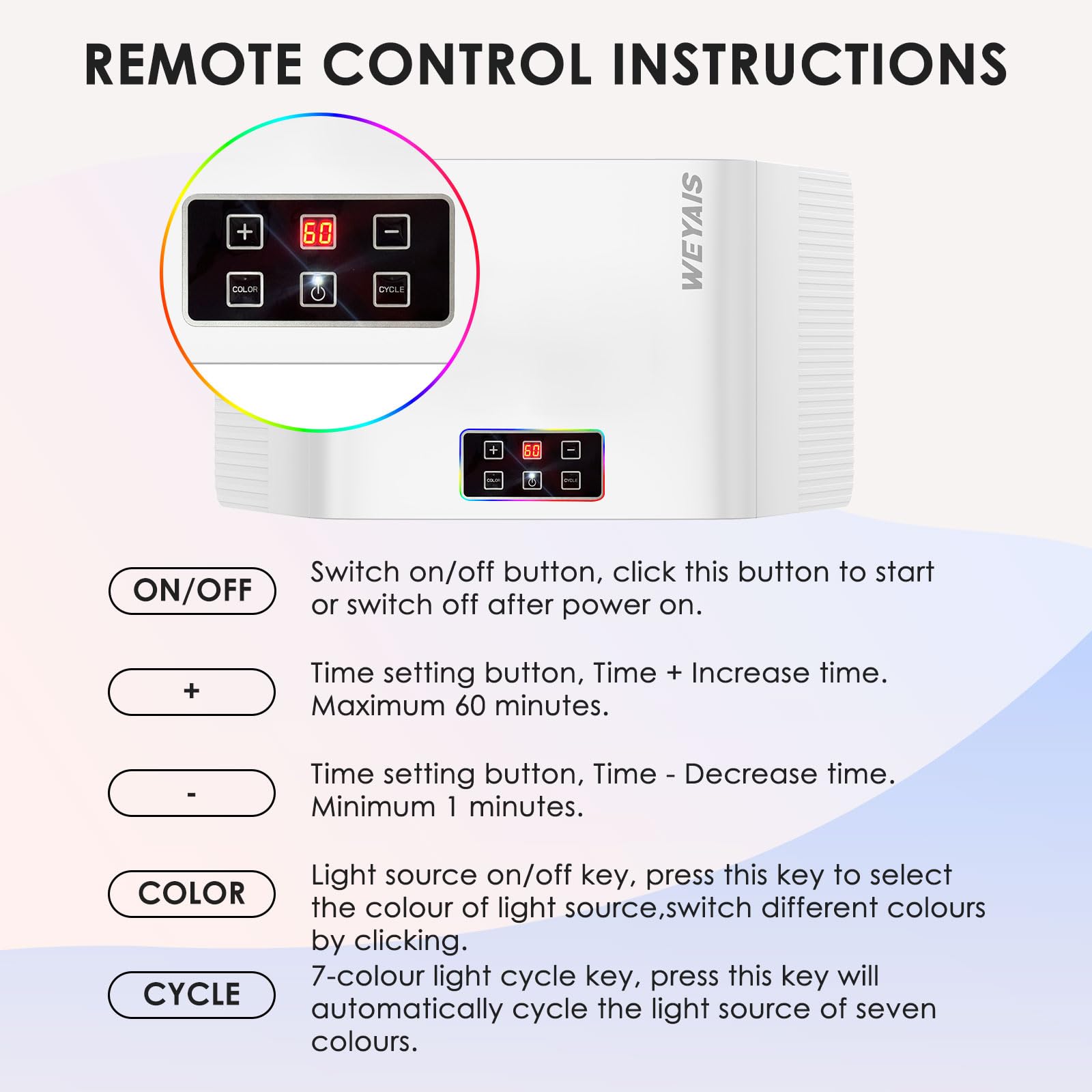weyais Home spa experience with red light therapy for salon-like convenience.