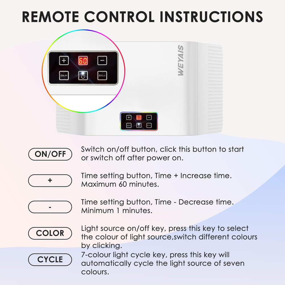 weyais Home spa experience with red light therapy for salon-like convenience.