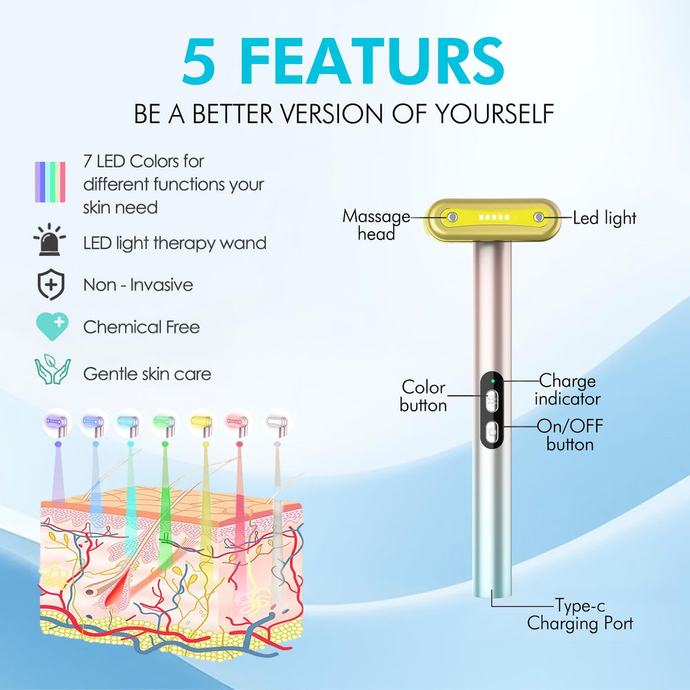 Weyais seven-color LED beauty tool with customizable light options