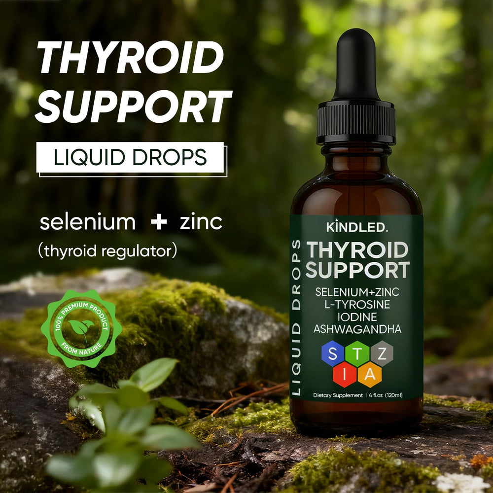 WGYPEU Kindled Thyroid Drop label close-up with key ingredients.