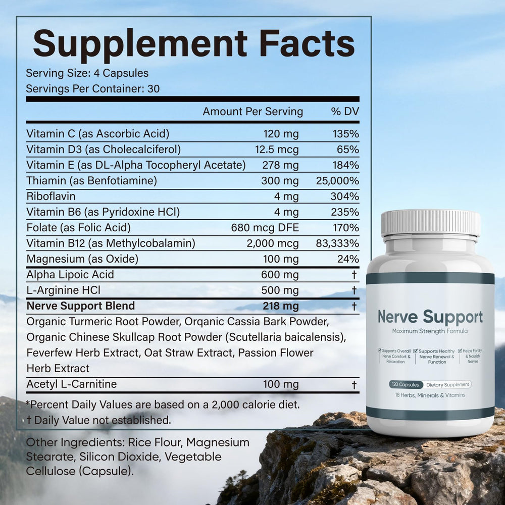WGYPEU Nerve Support natural ingredients; herbal blend for nervous system support.