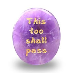 WHAL&YUNE Amethyst thumb worry stone engraved side for calm focus
