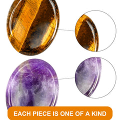WHAL&YUNE amethyst tiger eye thumb worry stone gift-ready presentation