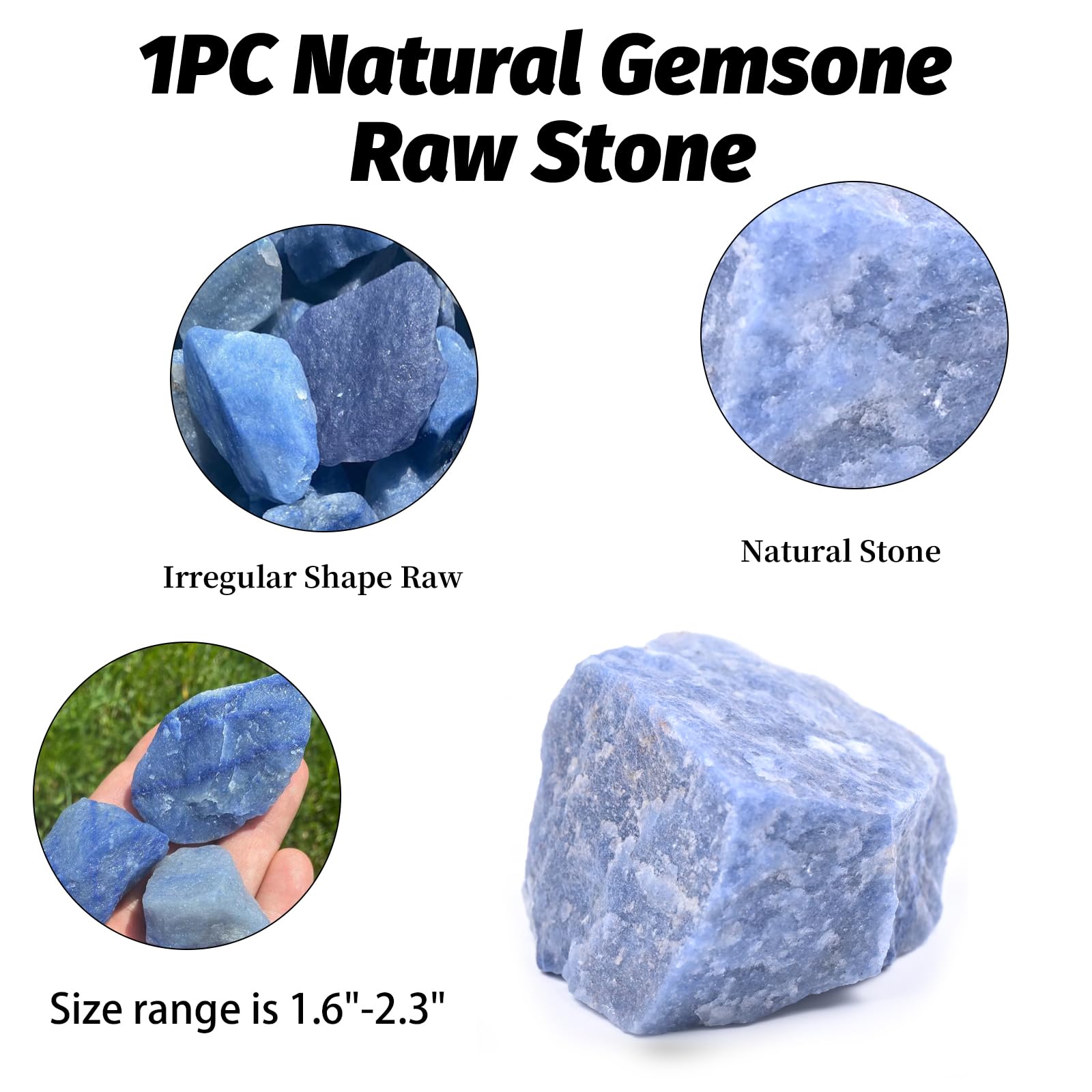 WHAL&YUNE Blue Aventurine raw stone in gift box for gifting.