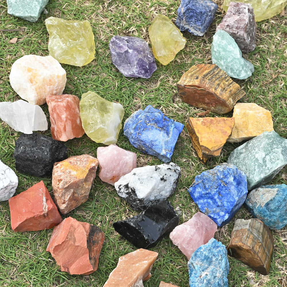 WHAL&YUNE Blue Aventurine raw stone fits in the palm for carrying.