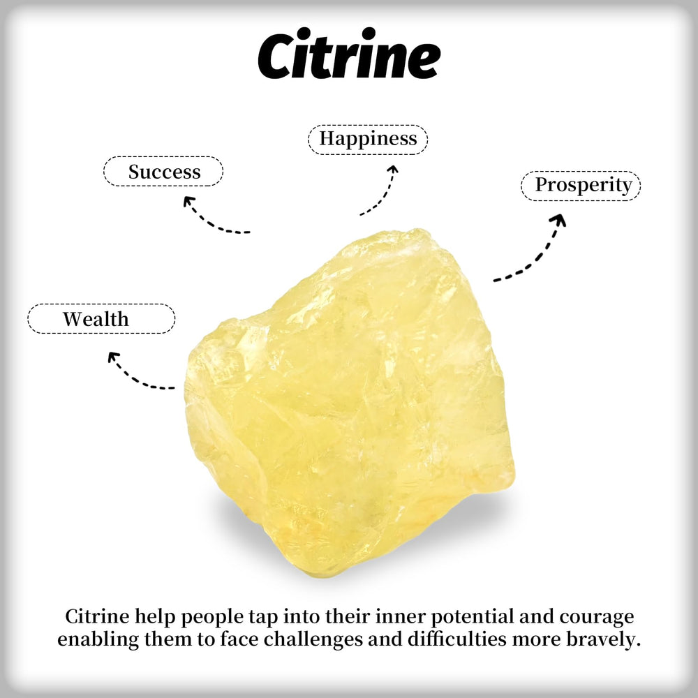 WHAL&YUNE Citrine raw stone for DIY crystal grid projects.