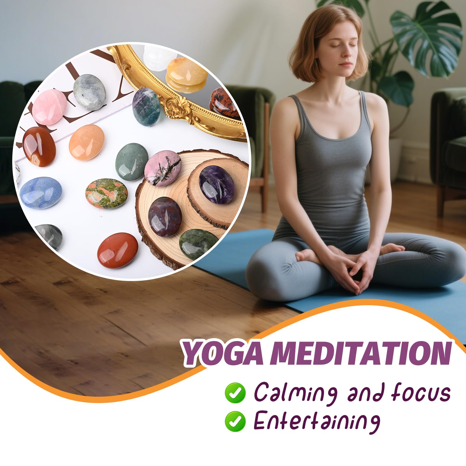 WHAL&YUNE meditation stone held in hand for enhanced focus during sessions