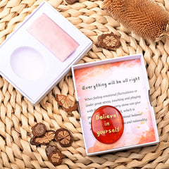 WHAL&YUNE red agate worry stone, hand carved, smooth texture for stress relief.