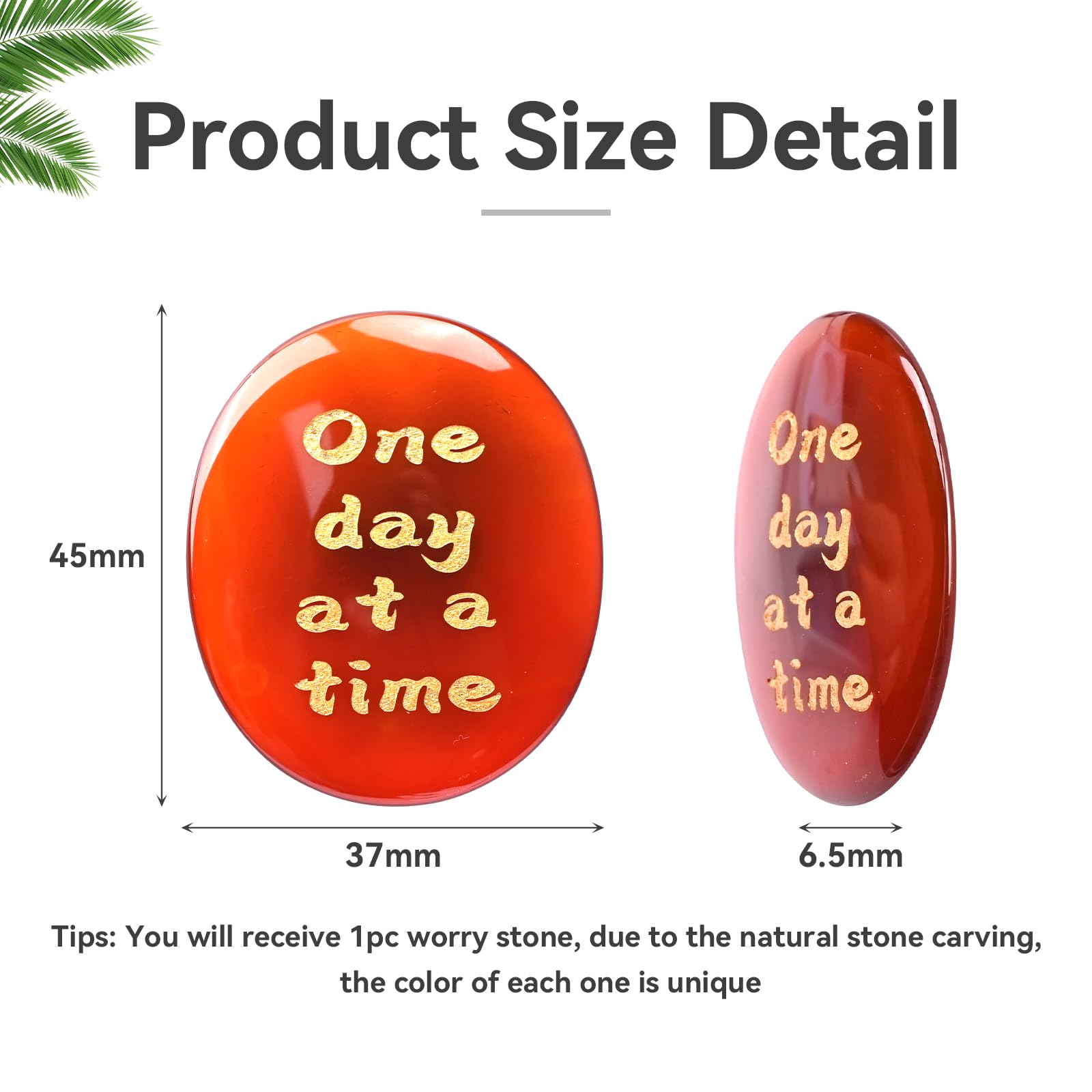 WHAL&YUNE red agate worry stone engraved detail shows craftsmanship