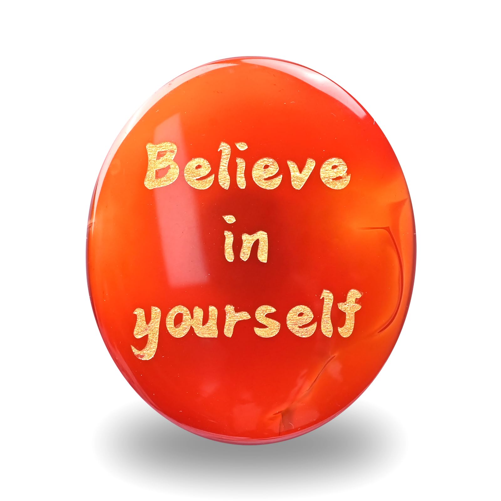 WHAL&YUNE red agate worry stone engraved, palm-friendly for mindful focus.