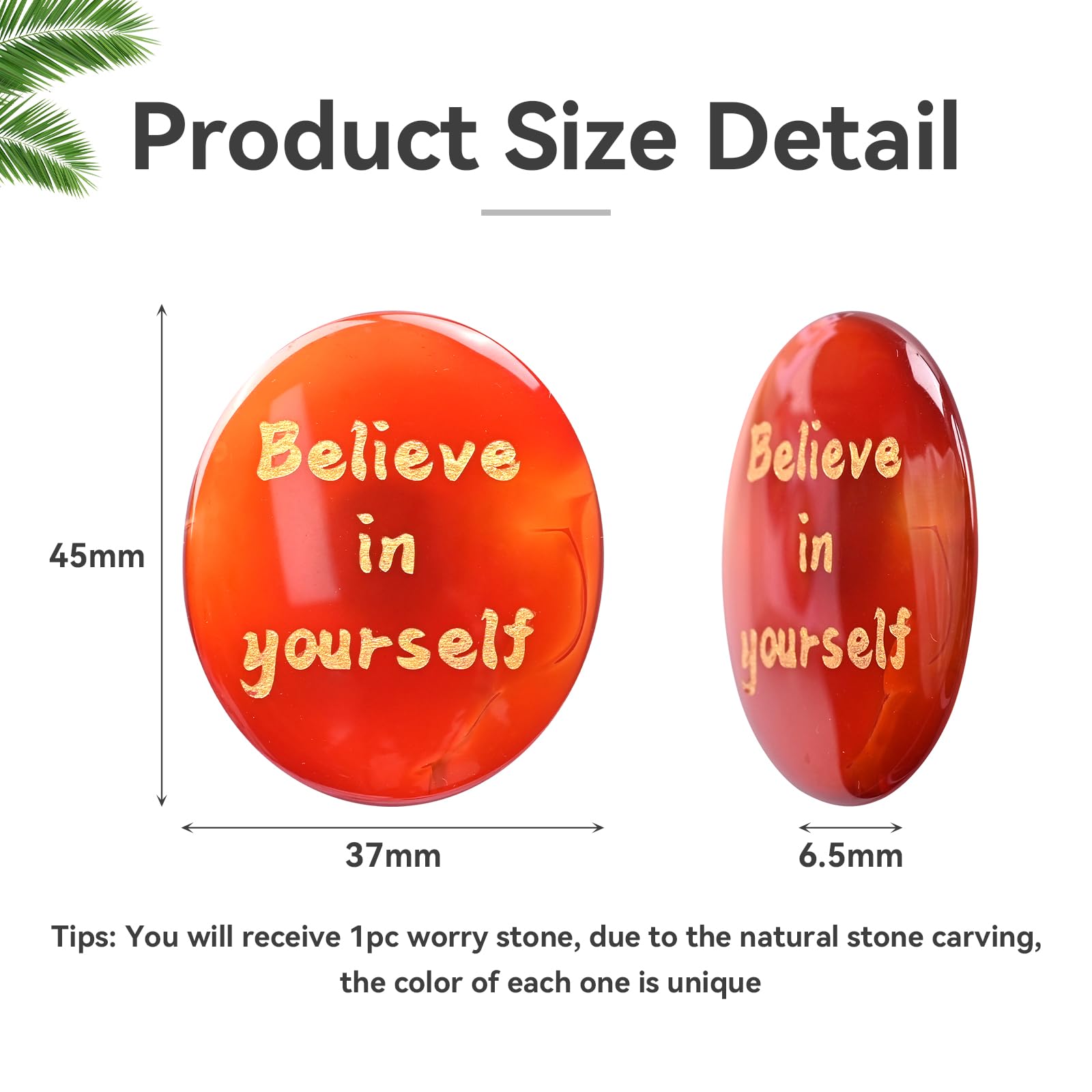 WHAL&YUNE red agate worry stone palm-sized, ideal for desk use during busy days.