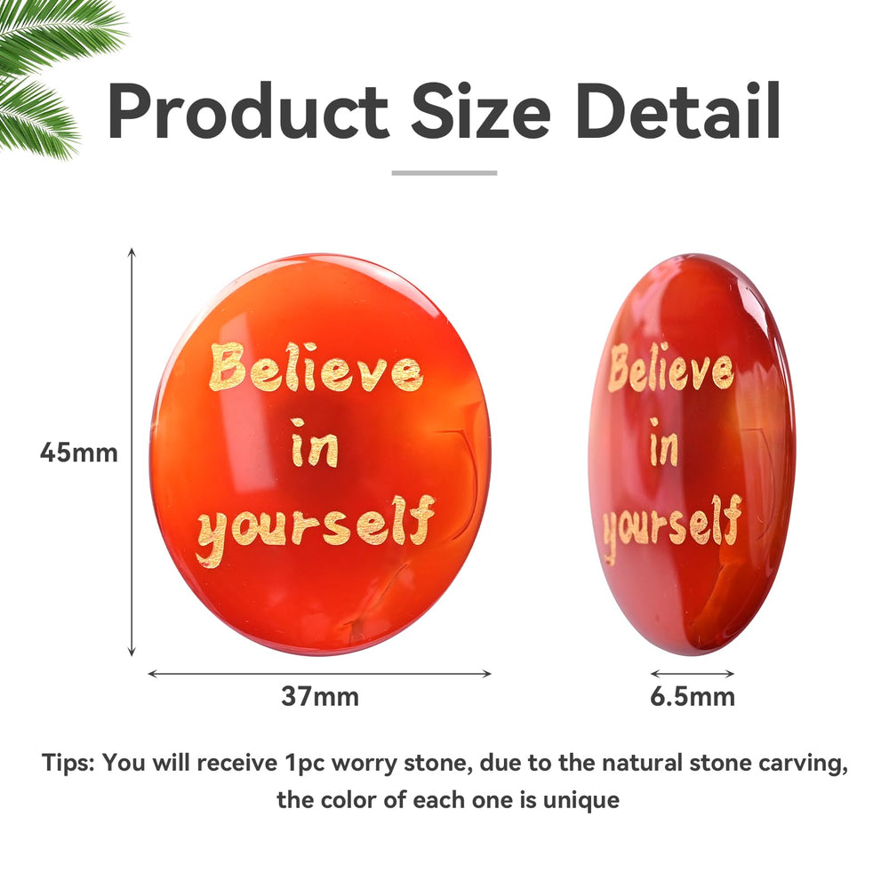 WHAL&YUNE red agate worry stone palm-sized, ideal for desk use during busy days.