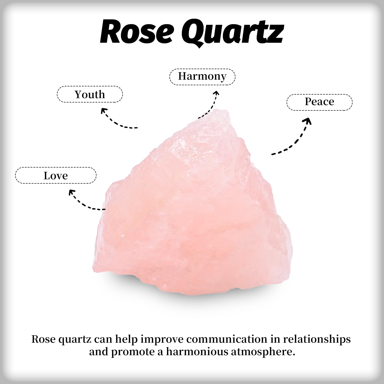 WHAL&YUNE rose quartz raw stone crystal grid focal point