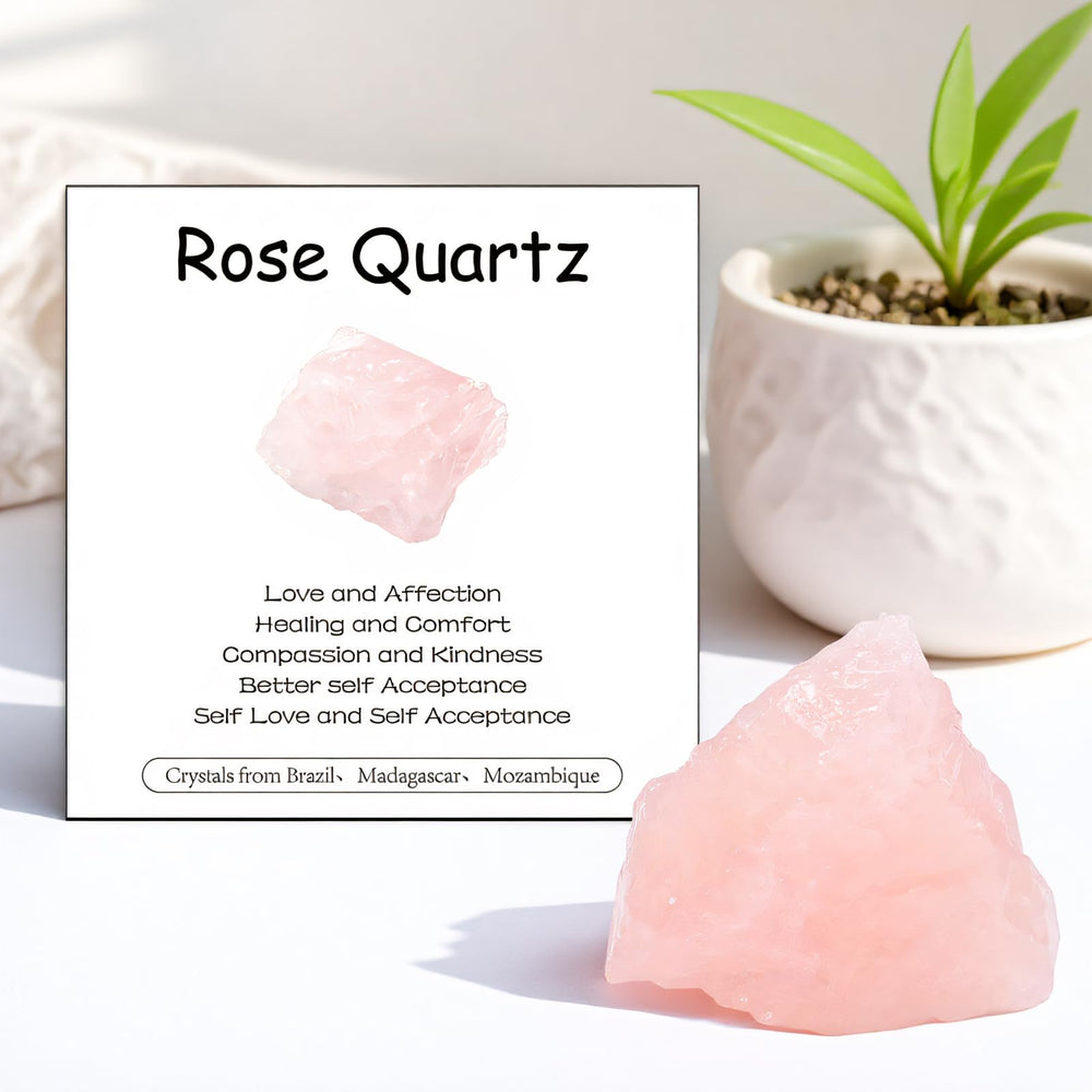 WHAL&YUNE rose quartz raw stone in gift box ready for gifting