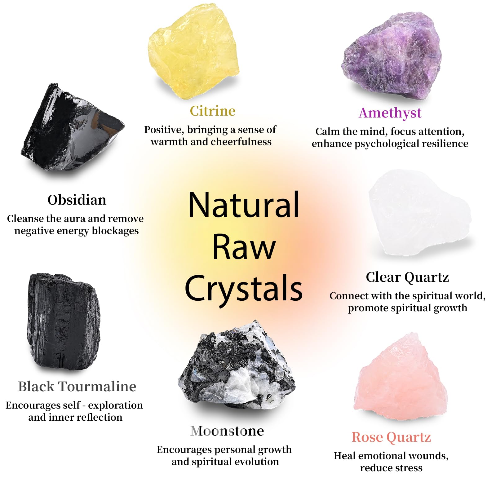WHAL&YUNE rose quartz raw stone on table top for decor and meditation