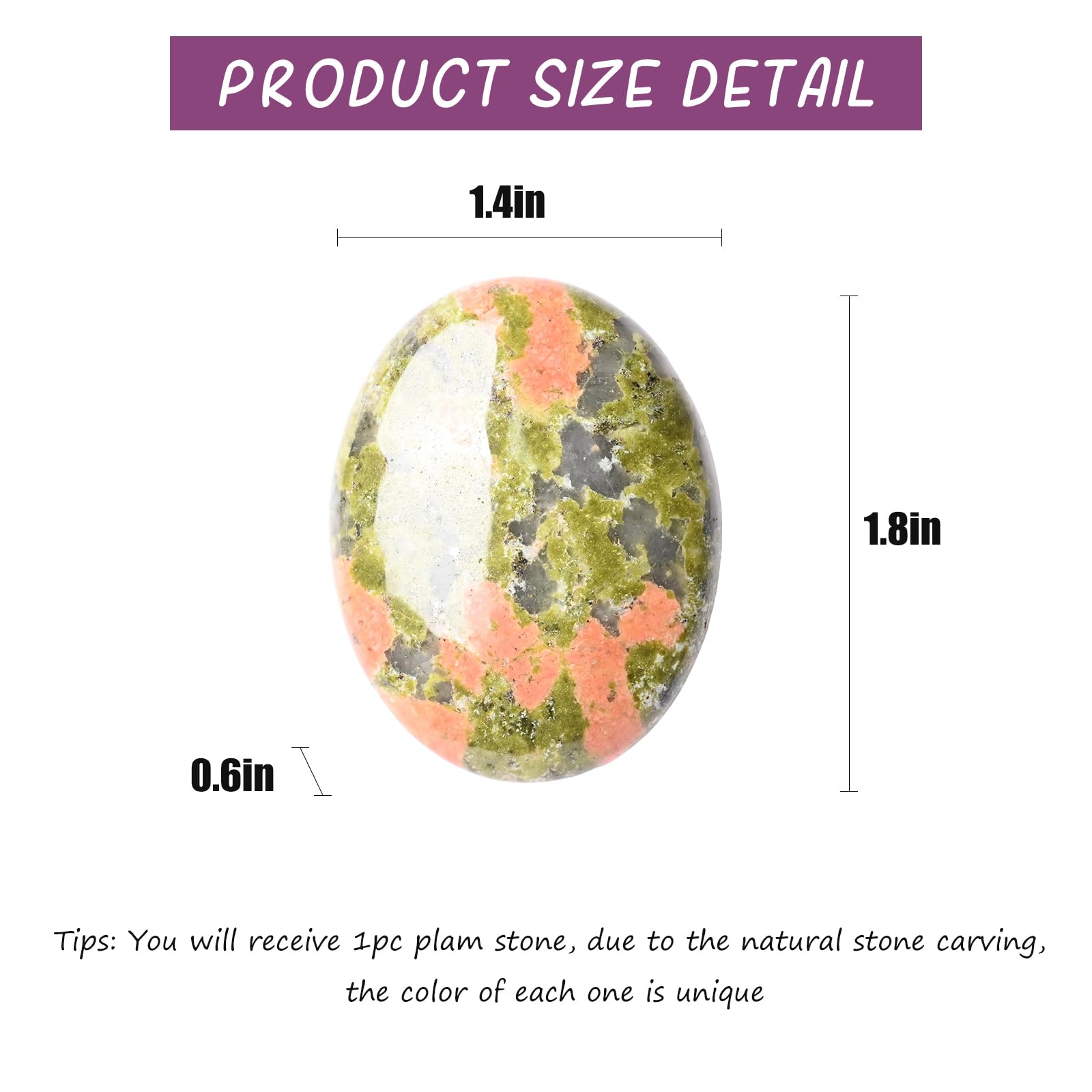 WHAL&YUNE Unakite palm stone held in hand for tactile focus and calm.