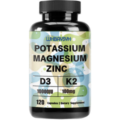 WHBAYSYH bottle front with potassium magnesium zinc for electrolyte balance.