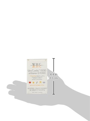WHC UnoCardio 1000 bottle with glass of water ready for daily routine.