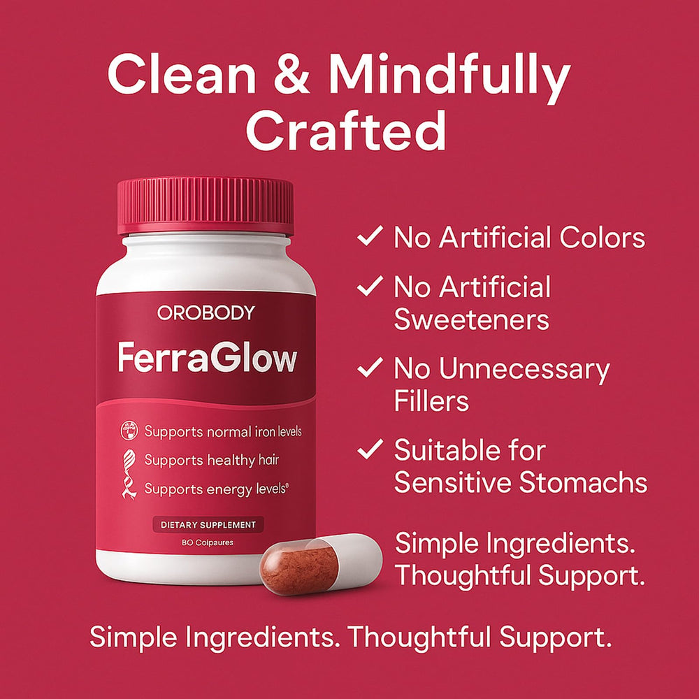 WHDEOW FerraGlow capsules close-up showing easy-to-swallow form