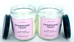 White Barn Champagne Toast candle wax closeup highlights rich texture and essential oil scent.
