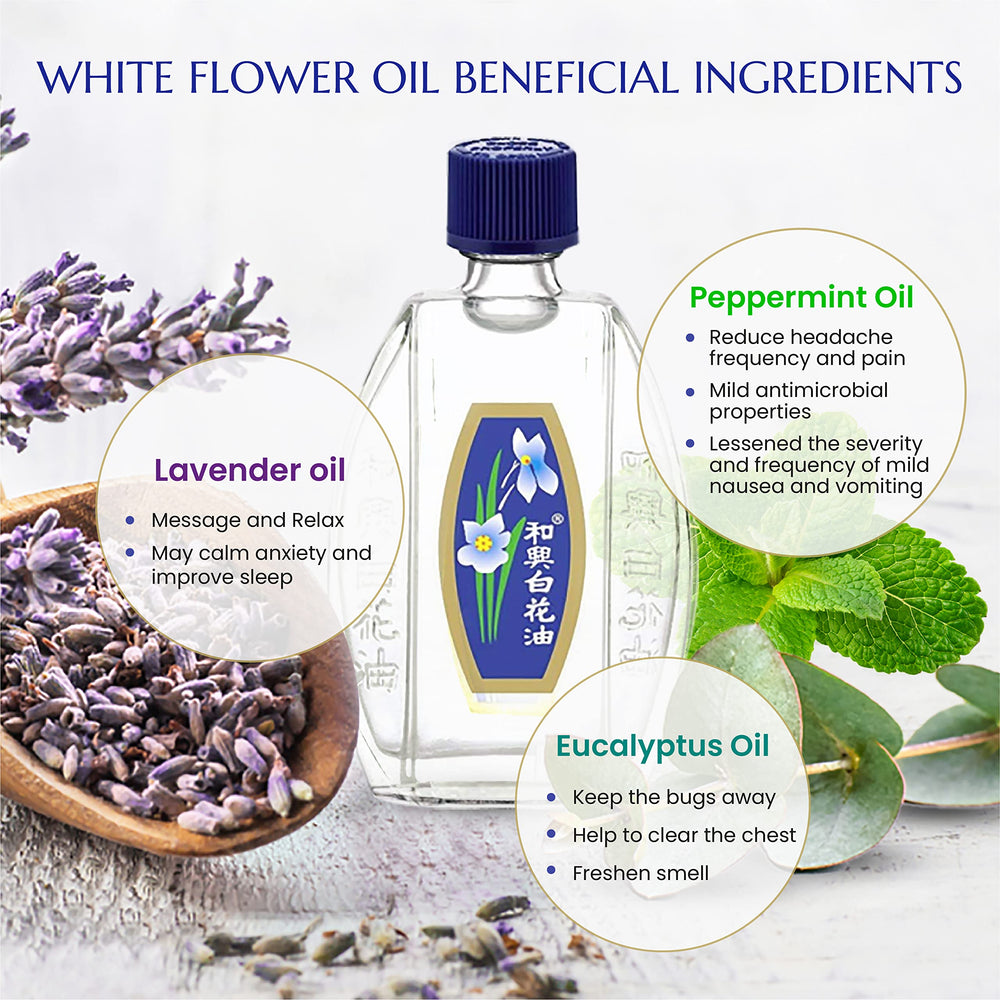 White Flower Balm Oil being applied to skin for travel comfort.