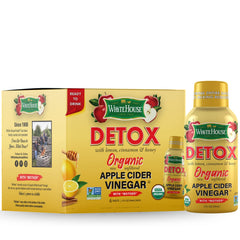 White House Detox Apple Cider Vinegar Shot bottle angle for on-the-go cleanse.