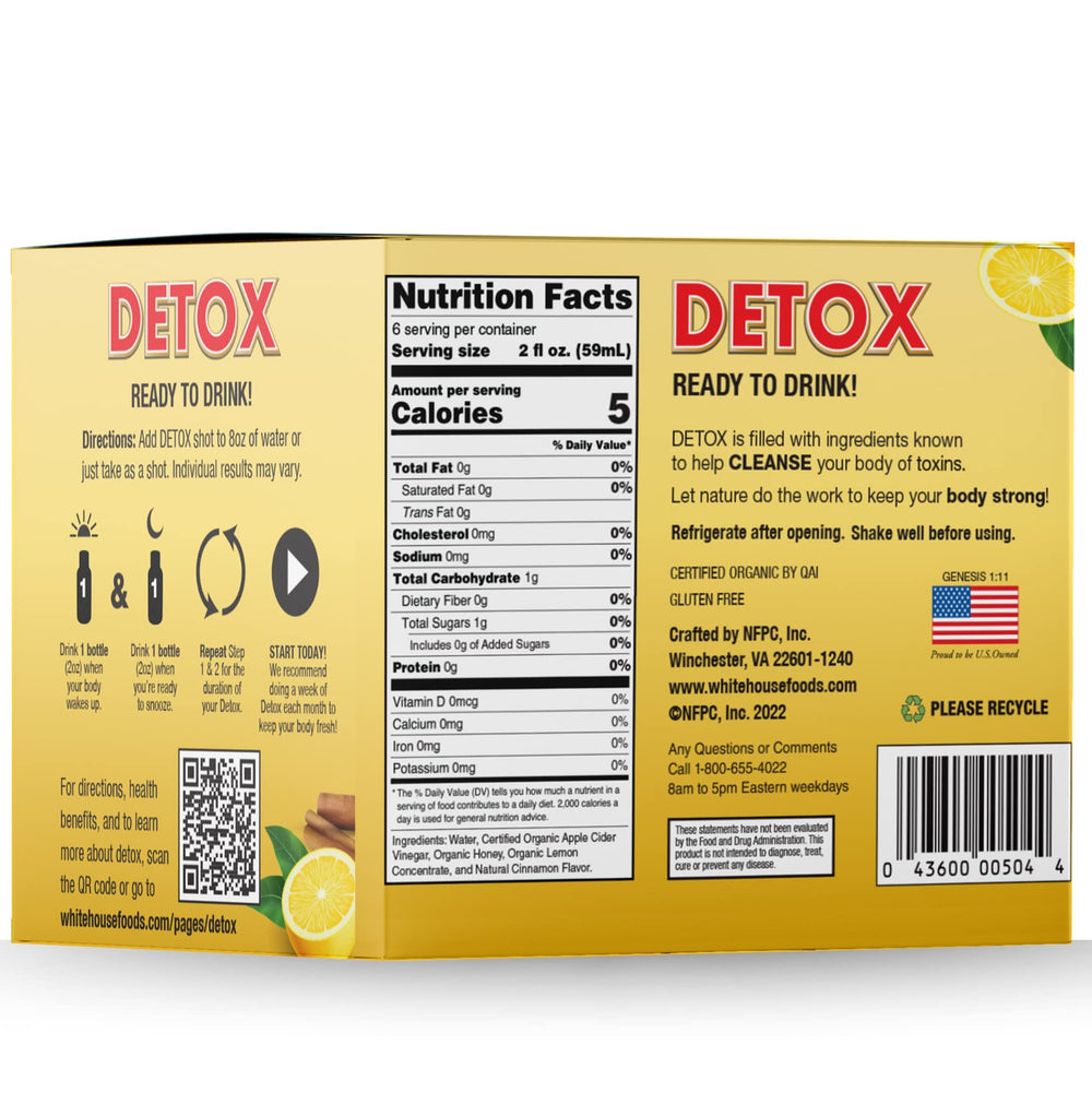 White House Detox pack 24 front view, travel-friendly detox for busy days.