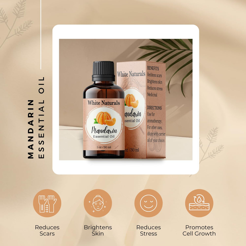 White Naturals Mandarin oil diffuser session showcasing calming citrus aroma.