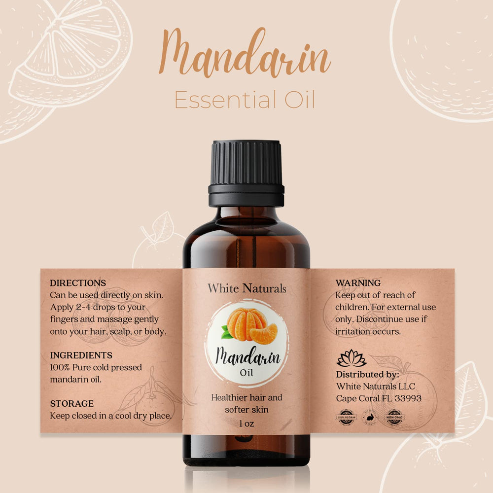 White Naturals Mandarin oil packaging ready for gifting.