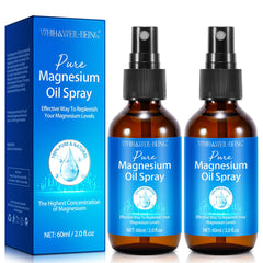 WHLH & WELL-BEING magnesium spray bottle close-up shows easy absorption for daily use.
