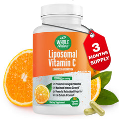 Whole Nature liposomal vitamin C bottle - high potency 1200 mg for immune support.