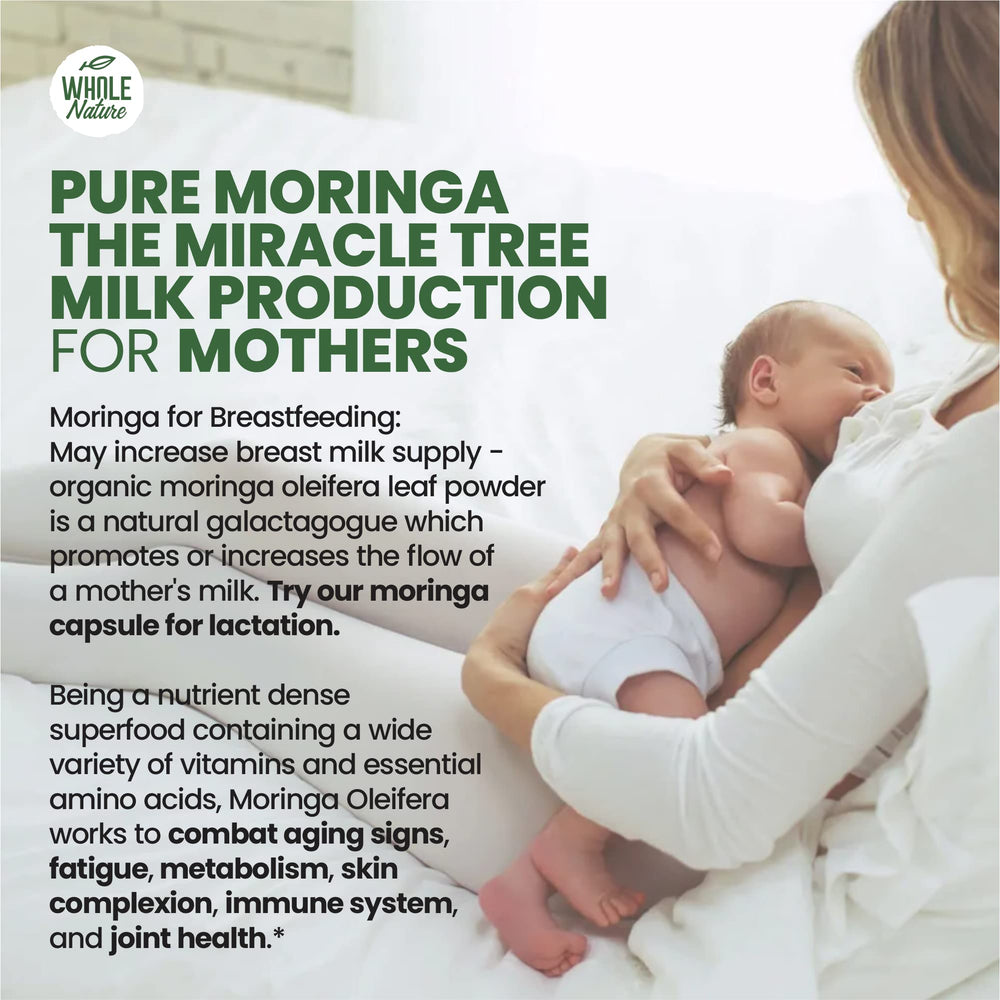 Whole Nature Moringa capsules image conveys active lifestyle support.