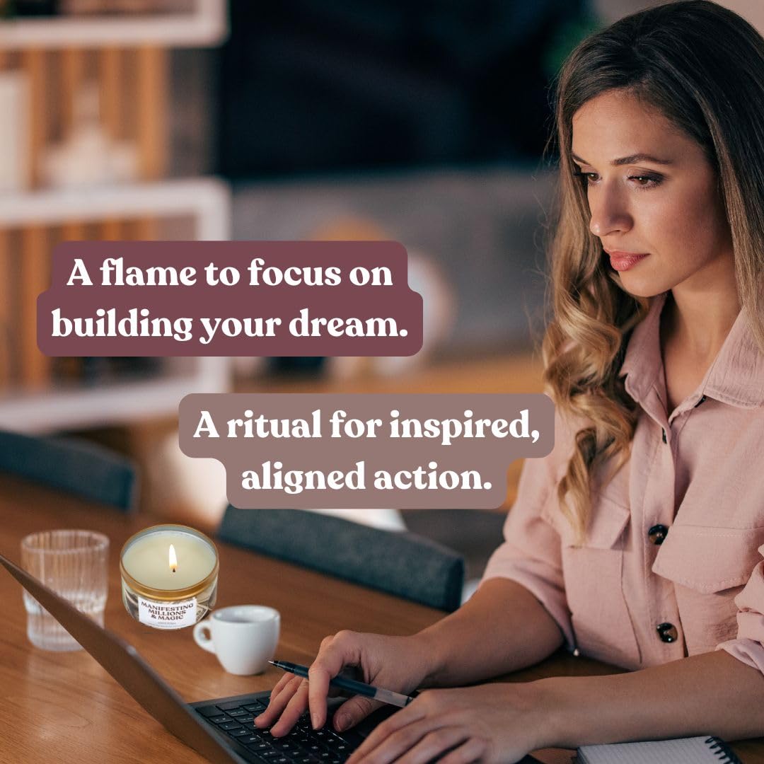 Whole Works energy cleansing candle burn time close-up emphasizing 35 hours of fragrance.