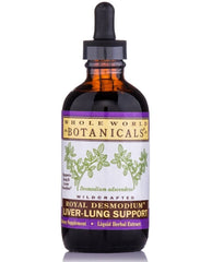 Whole World Botanicals Royal Desmodium bottle for liver-lung support benefits.