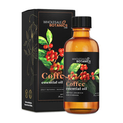 Wholesale Botanics Coffee Essential Oil bottle pour—bold aroma for candles and diffusers.