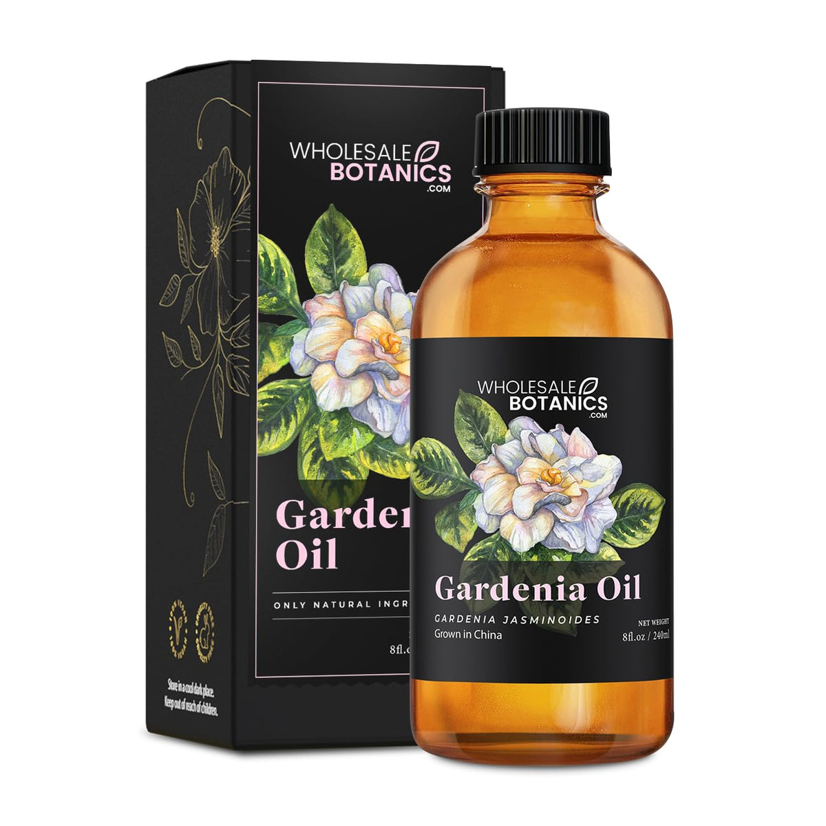 Wholesale Botanics Gardenia essential oil bottle highlighting premium aroma for diffusers.