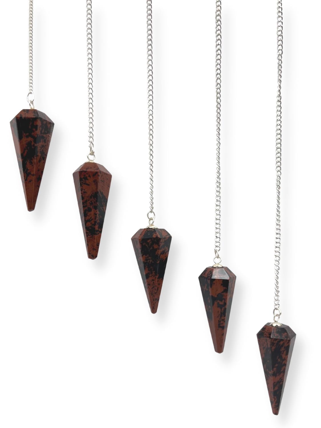 Wholesale Gem Shop mahogany obsidian pendulum in velvet pouch, ready for gifting