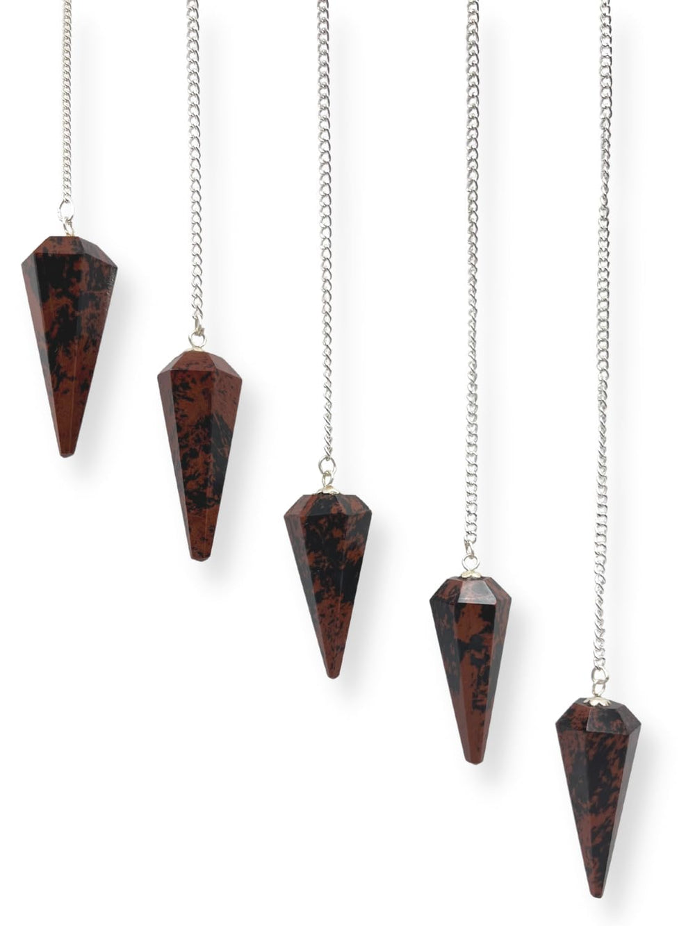 Wholesale Gem Shop mahogany obsidian pendulum in velvet pouch, ready for gifting