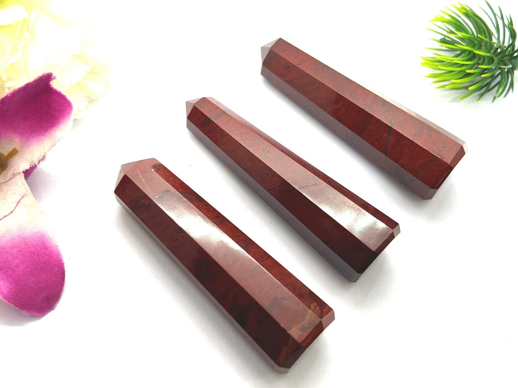 Wholesale Gem Shop red jasper obelisk 70mm aura rock crystal glow enhances meditation spaces