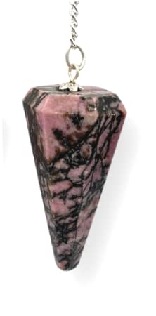 Wholesale Gem Shop rhodonite pendulum with hexagonal facets for meditation focus