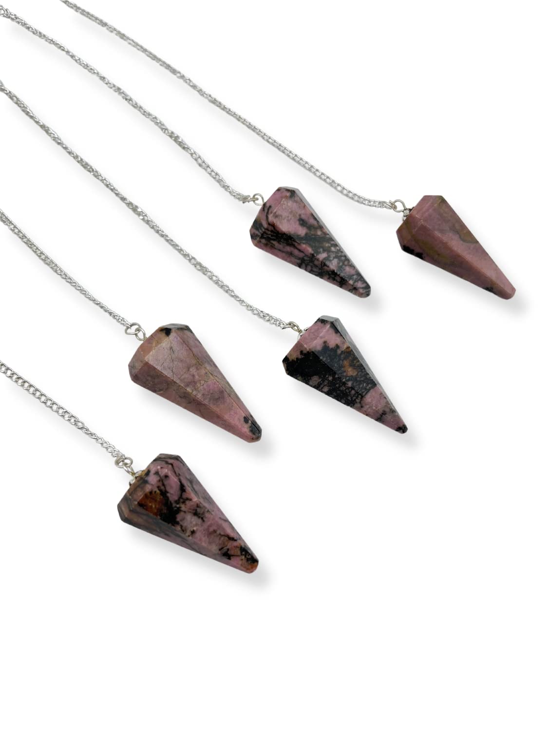 Wholesale Gem Shop rhodonite pendulum in velvet pouch for gifting