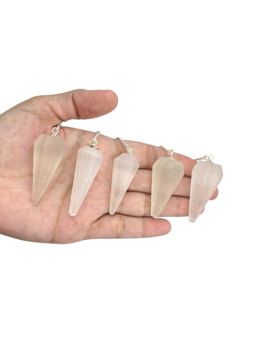 Wholesale Gem Shop selenite pendulum ideal for dowsing practice.