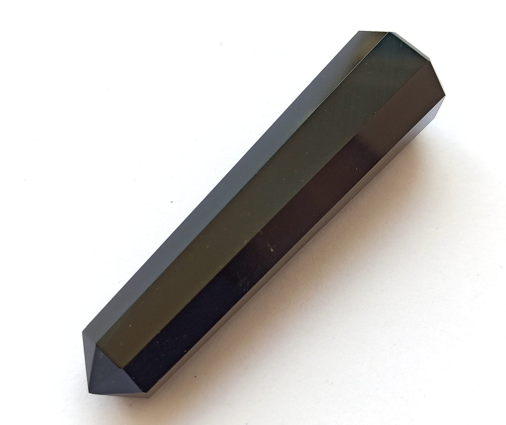 Wholesale Gem Shop black agate obelisk 70mm natural-variation reminds buyers of unique natural beauty